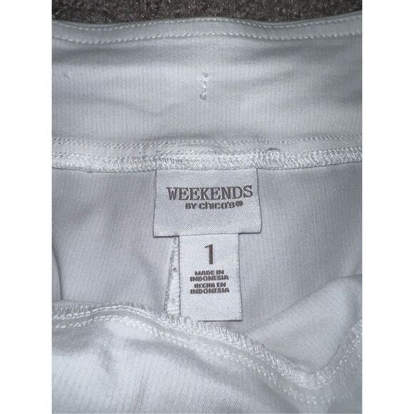 Chicos Weekender White Tie Capri size M/8 - Picture 4 of 9